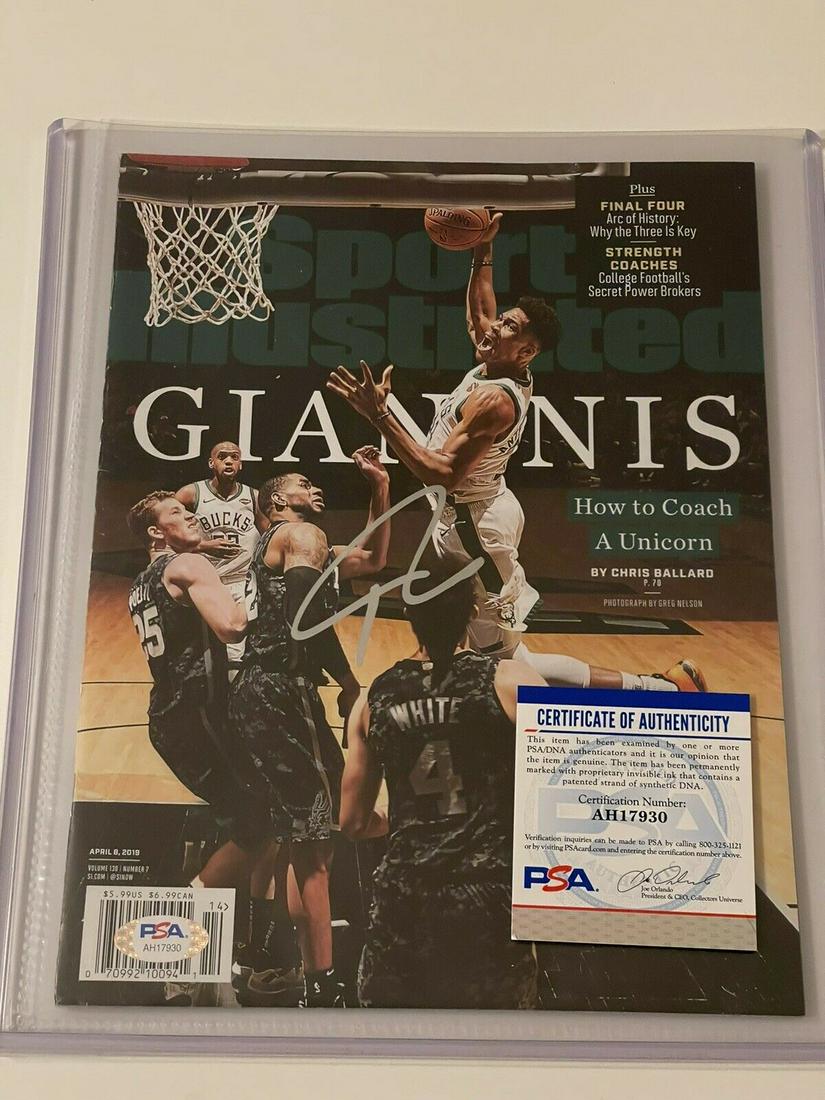 Giannis Antetokounmpo Signed 4/8/19 SPORTS ILLUSTRATED (1 of 1)
