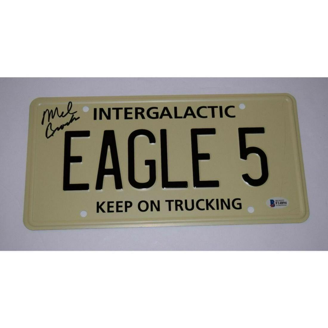 Mel Brooks Signed Spaceballs EAGLE 5 Prop License Plate (1 of 1)
