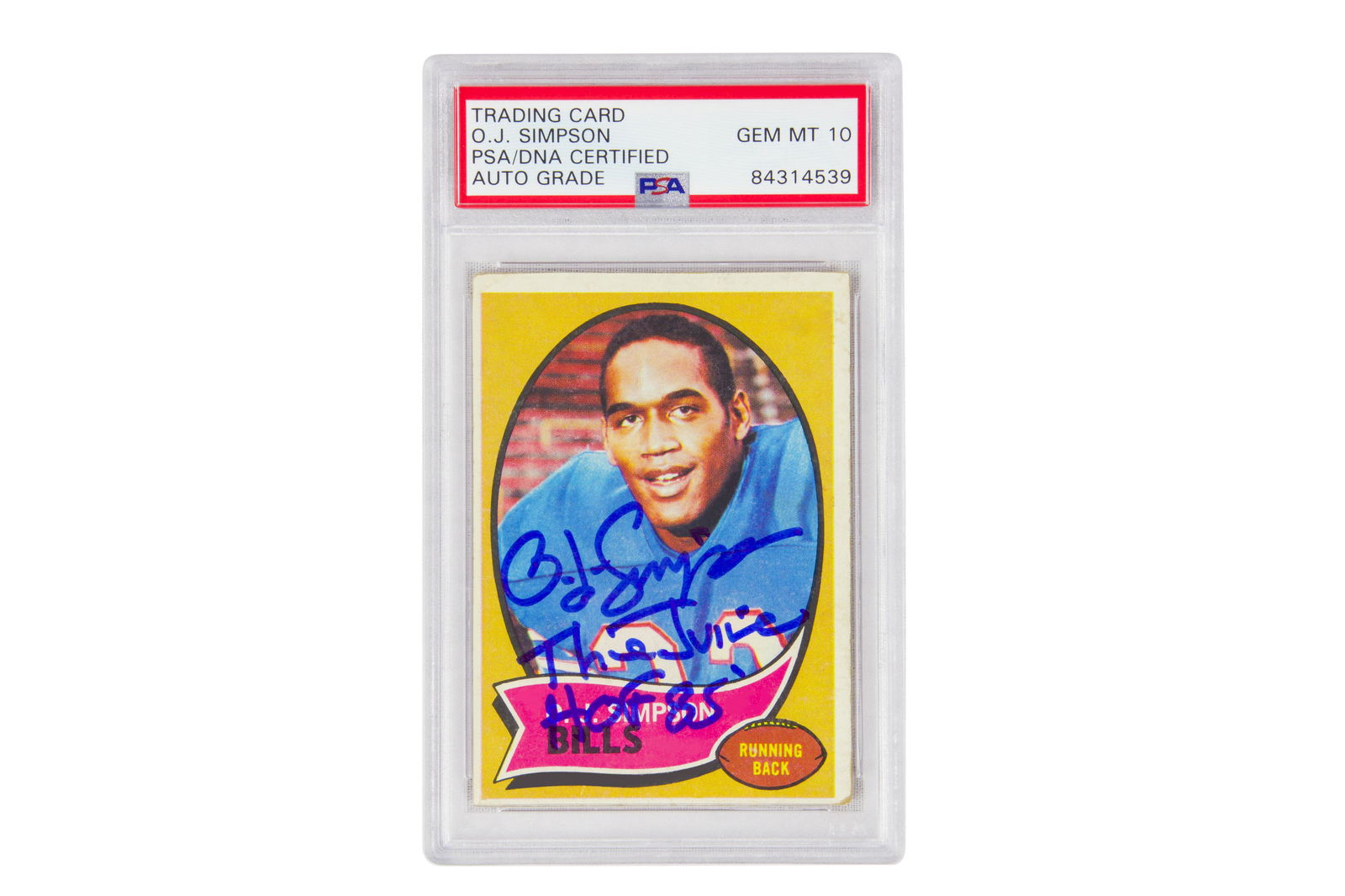 O.J Simpson hand signed/ Inscribed Rookie Card GEM MINT (1 of 1)