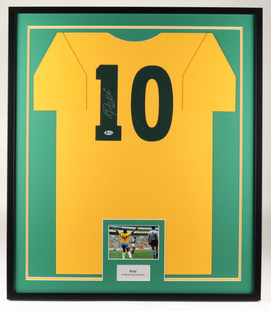 Pele Signed 29x34 Custom Framed Cut Display (Beckett Ho (1 of 1)