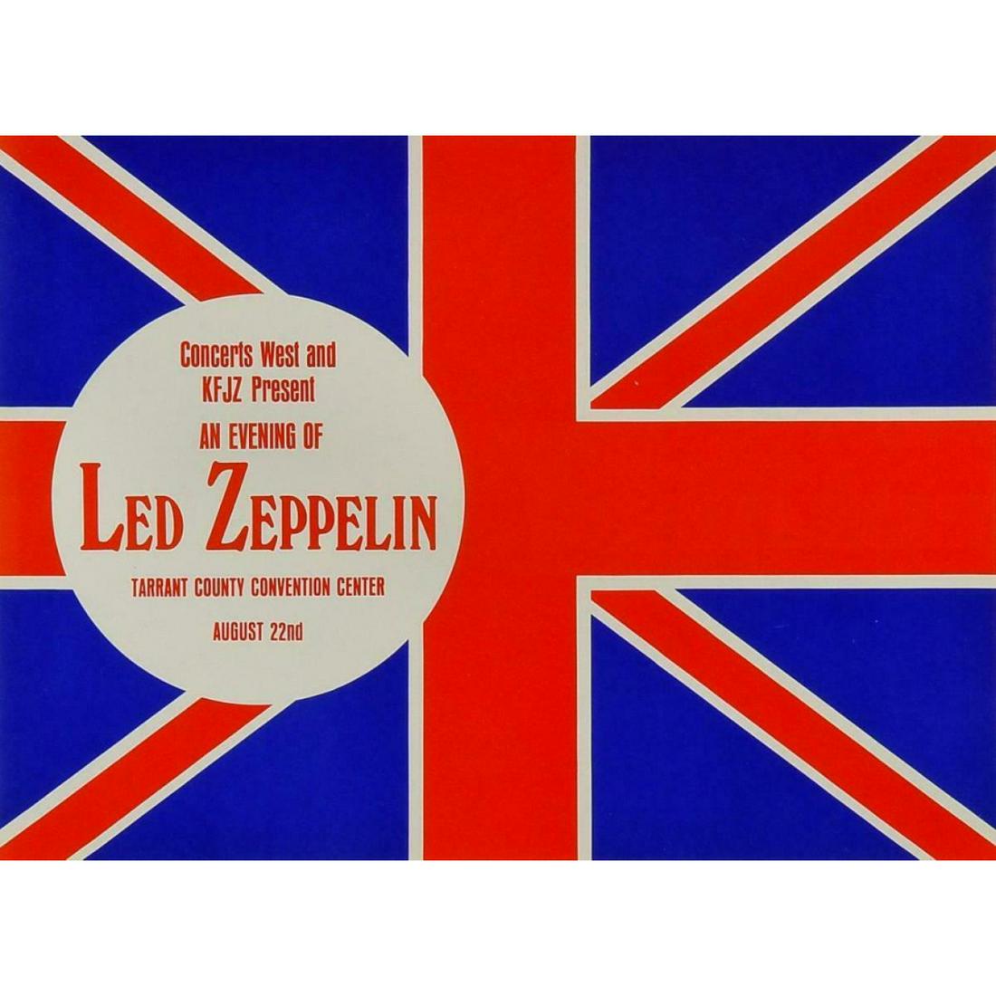 Led Zeppelin 1970 Ft. Worth Original Concert Handbill (1 of 1)