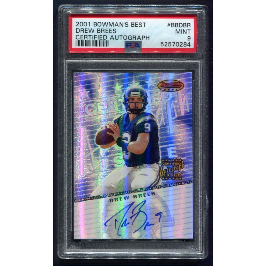 2001 Bowman's Best Drew Brees Certified Autograph RC (1 of 2)