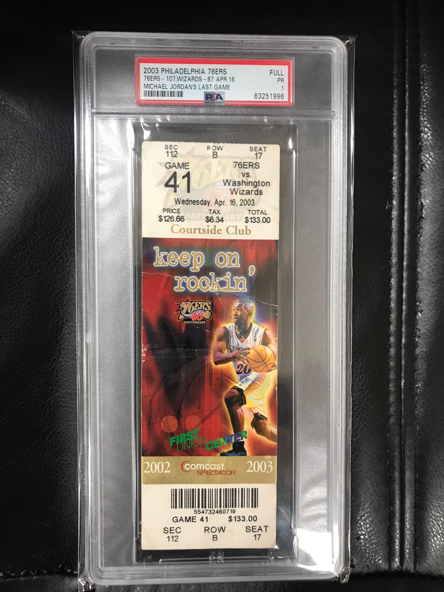 Michael Jordan's Last Game Ticket PSA 1 RARE (1 of 1)