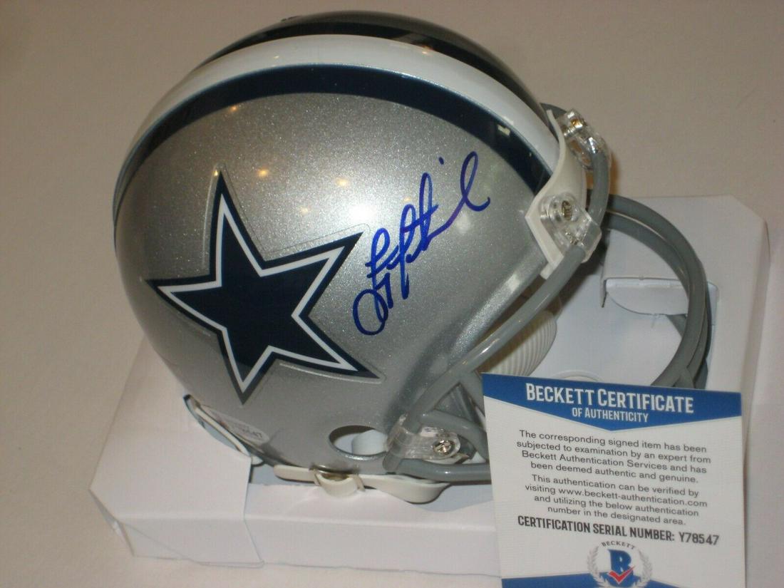 TROY AIKMAN Signed Dallas COWBOYS Mini-helmet w/ (1 of 1)