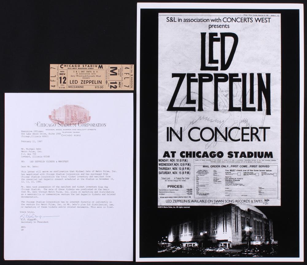 Lot of (2) Led Zeppelin Items with (1) Unused 1980 (1 of 1)