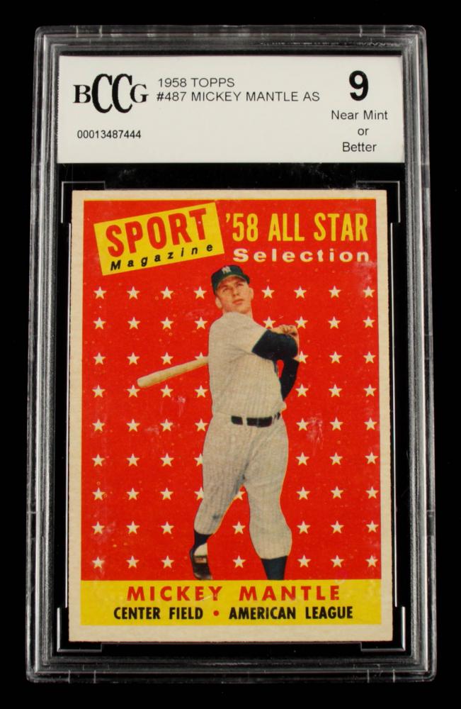 Mickey Mantle 1958 Topps #487 AS TP (BCCG 9) (1 of 1)