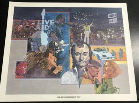 NEW VINTAGE 1985 LIVE AID COMMEMORATIVE PRINT POSTER: NEW VINTAGE 1985 LIVE AID COMMEMORATIVE PRINT POSTER 20” x 16”Freddie Mercury