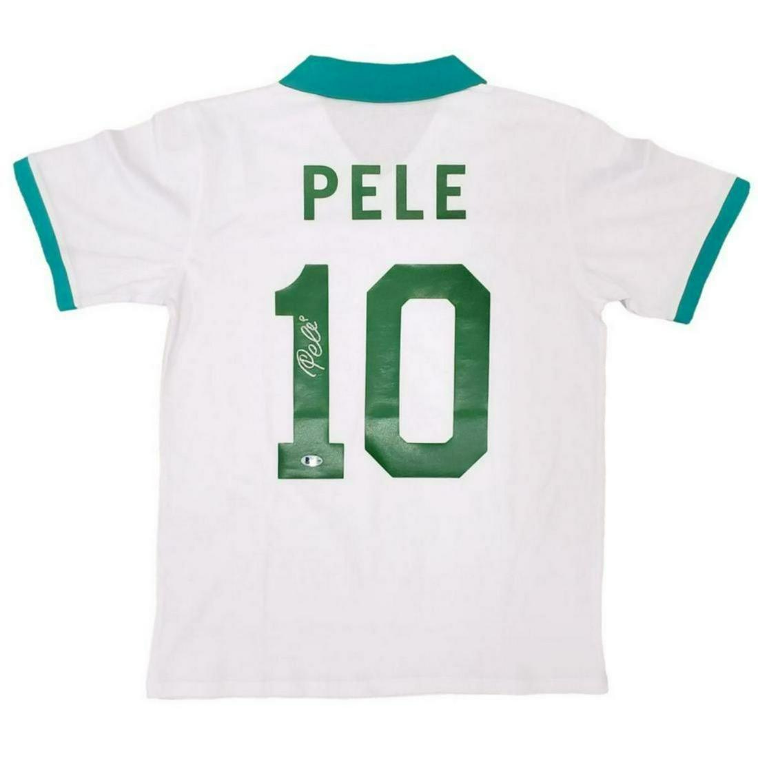 New York Cosmos Pele Autographed White Jersey Beckett: New York Cosmos Pele Autographed White Jersey Beckett BAS