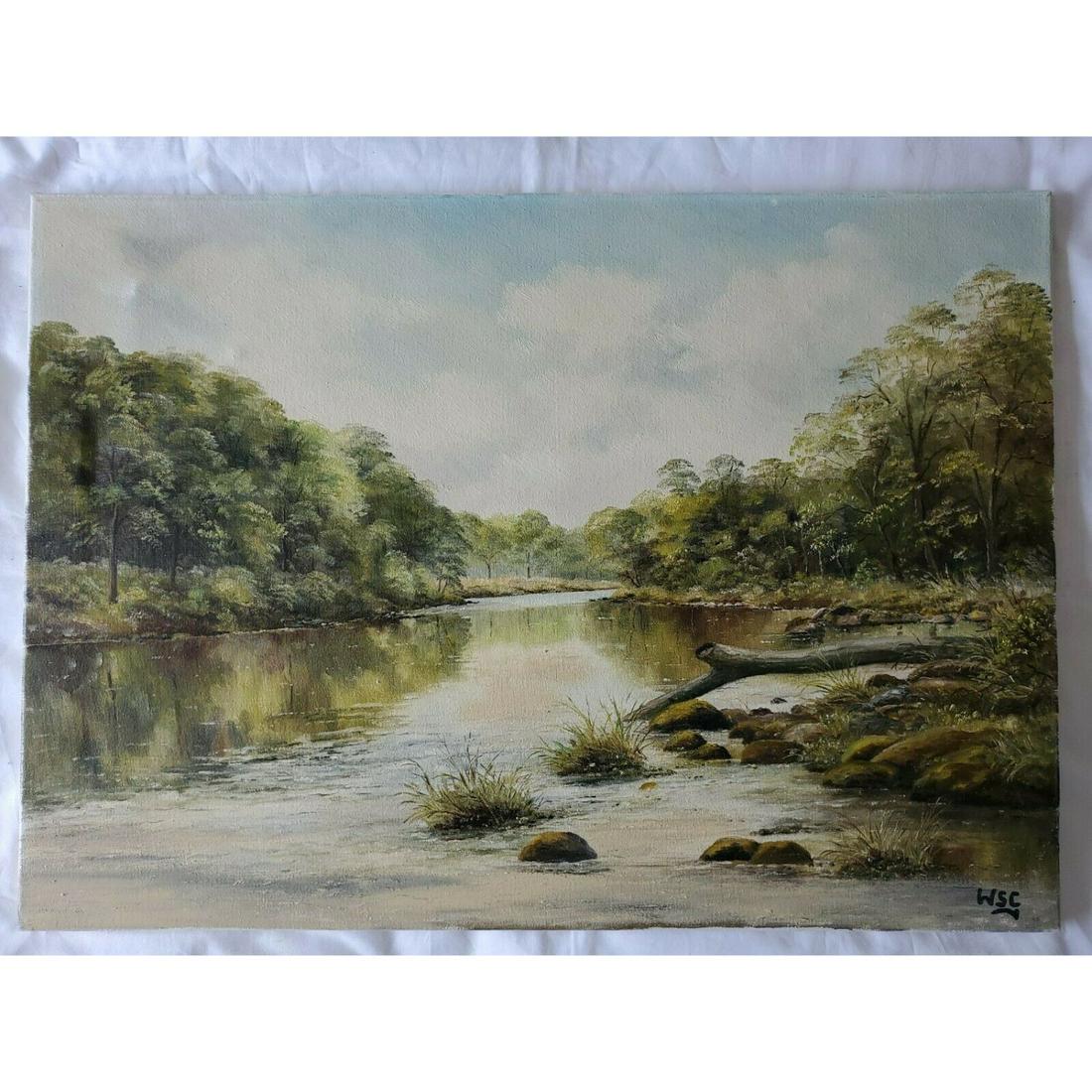 Winston Churchill Original Vintage Oil Painting hand (1 of 3)