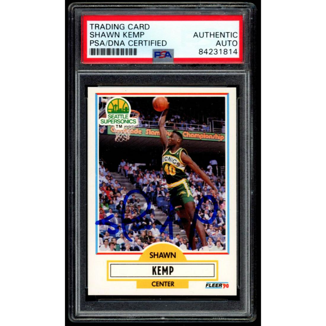 Shawn Kemp Signed 1990-91 Fleer #178 RC (PSA (1 of 2)