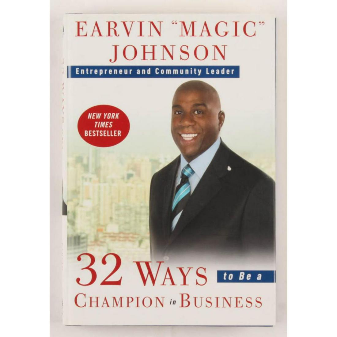 Magic Johnson Signed "32 Ways To Be A Champion In (1 of 1)