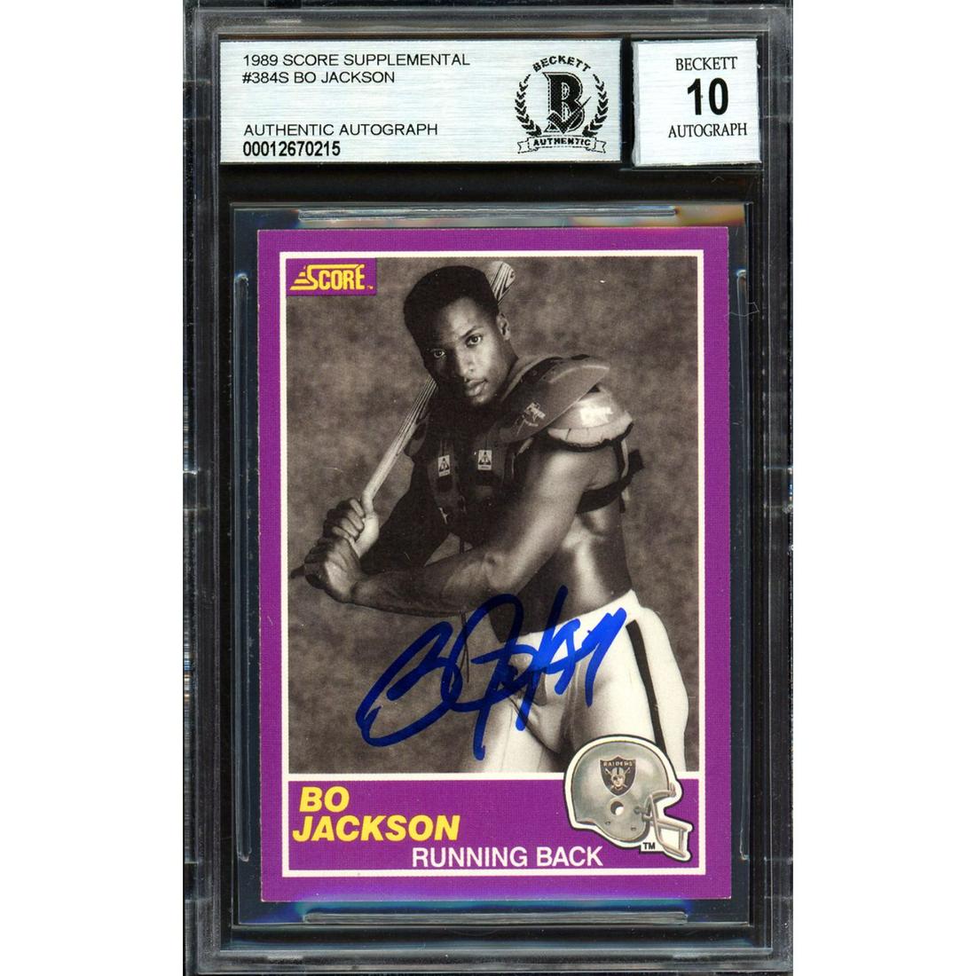 Bo Jackson Autographed 1989 Score Supplemental Rookie (1 of 1)