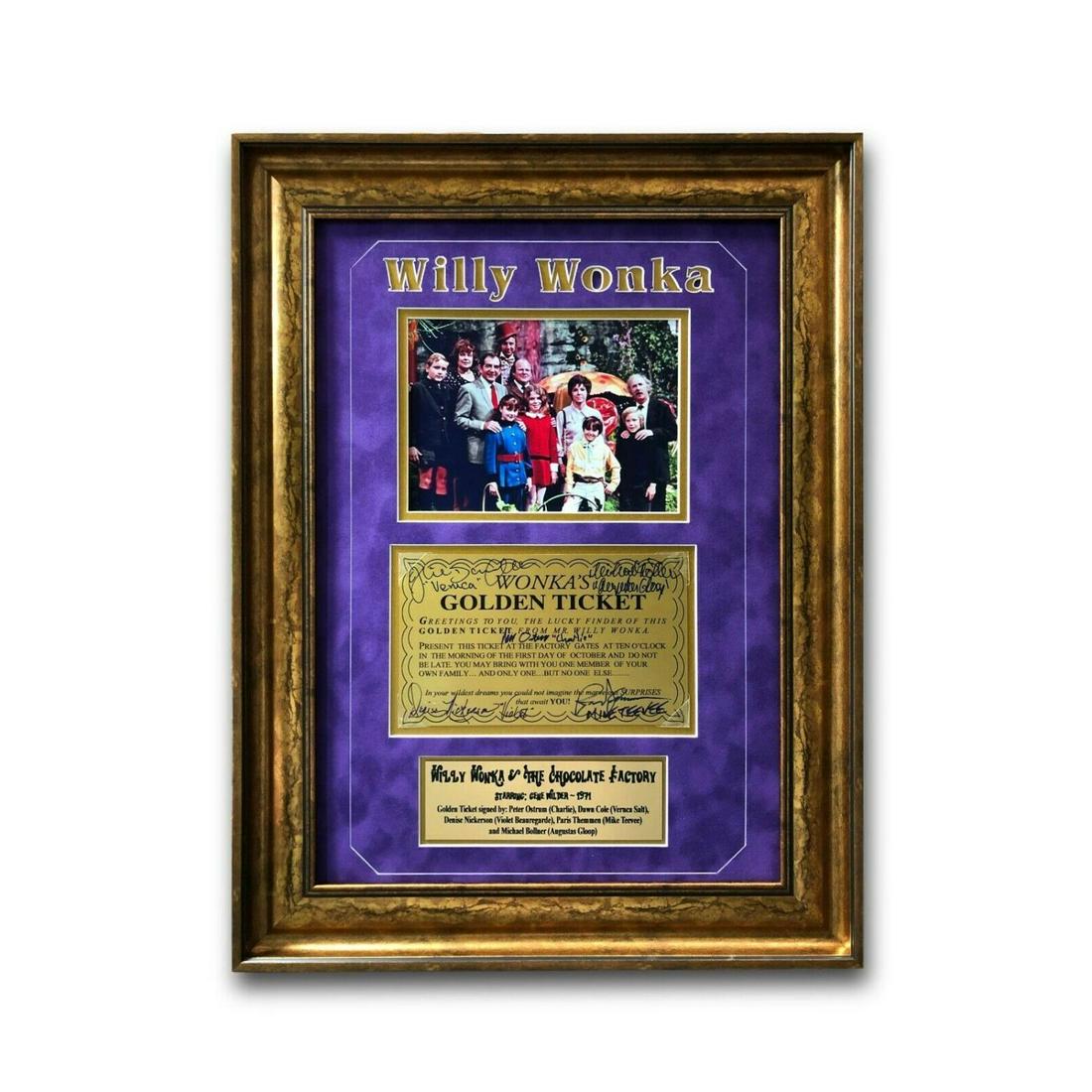 Willy Wonka All Kids x5 Signed Framed Golden Ticket JSA (1 of 1)