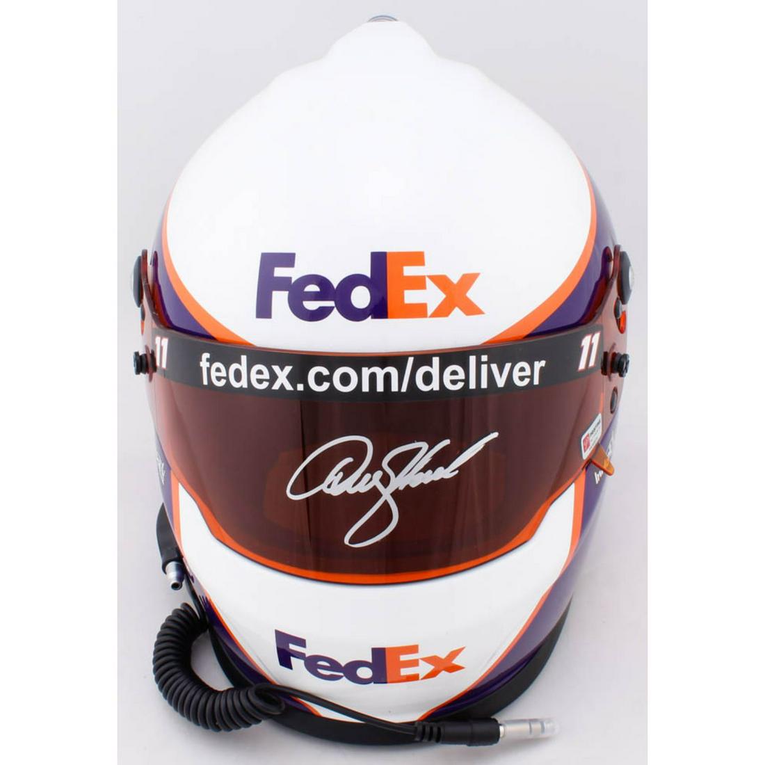 Denny Hamlin Signed NASCAR FedEx Full-Size Helmet (PA (1 of 2)