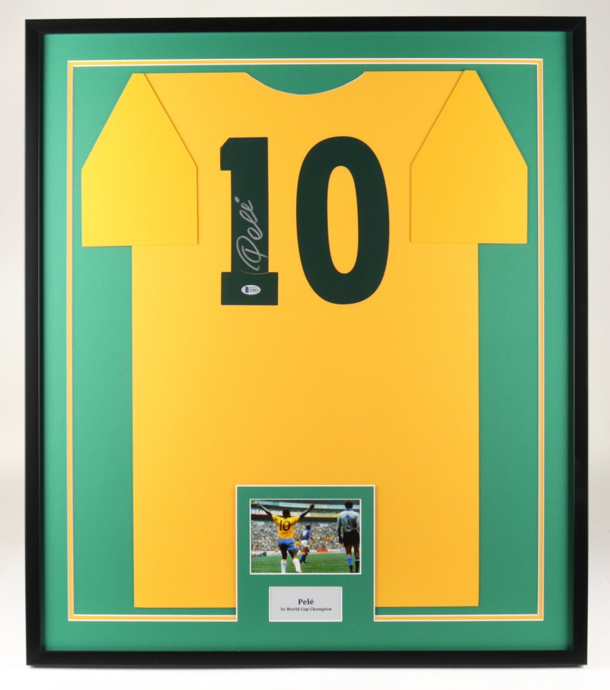 Pele Signed 29x34 Custom Framed Cut Display (Beckett Ho (1 of 1)