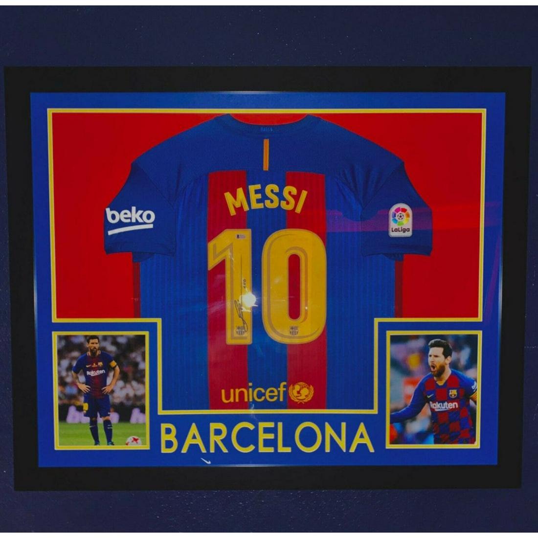 Lionel Messi Signed Framed Nike FC Barcelona Jersey (1 of 1)