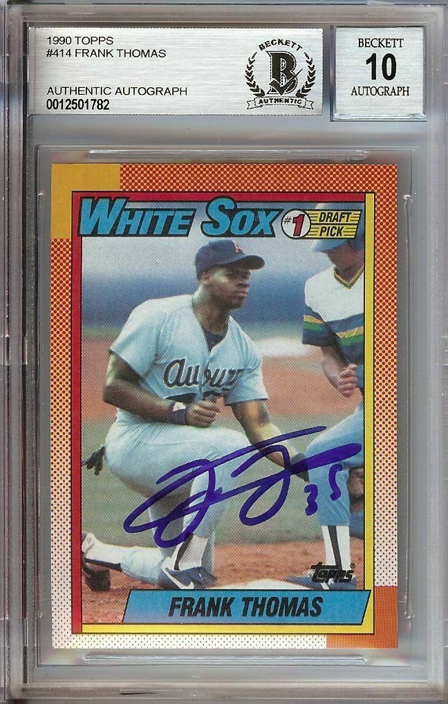 Frank Thomas 1990 Topps Signed Rookie Card RC BGS 10 (1 of 1)