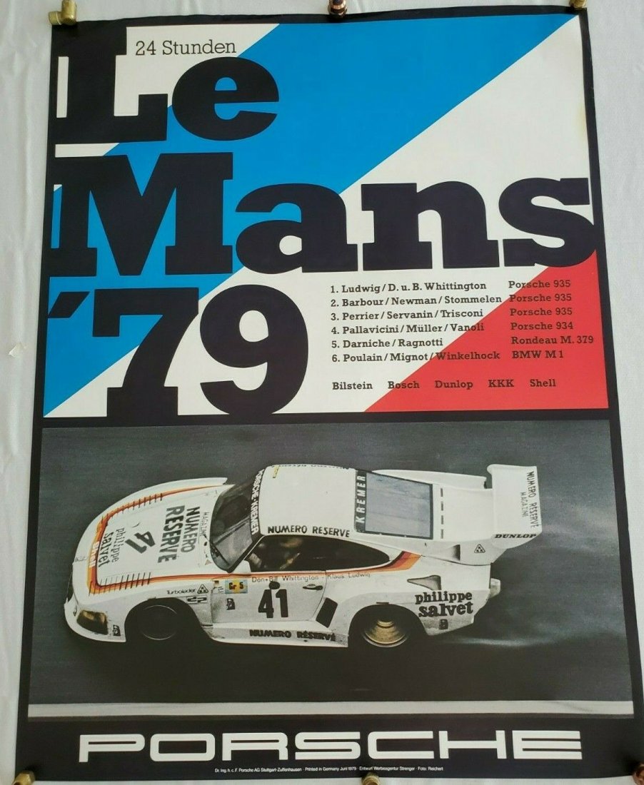 Original Vintage RARE Porsche 935 Race Poster 24 Hour L (1 of 1)