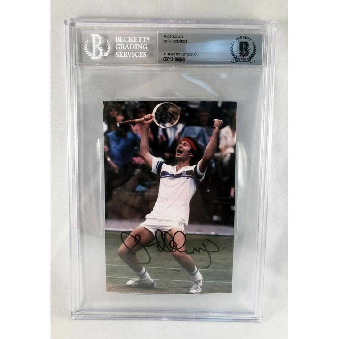 John McEnroe Signed 4x6 Photo Beckett BAS COA (1 of 1)