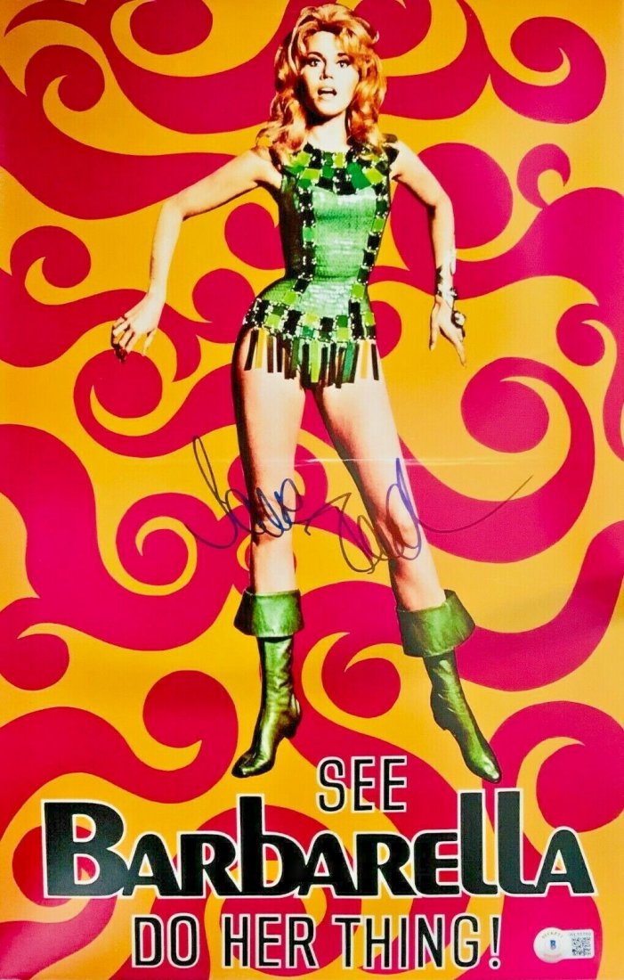 Jane Fonda Signed 11x17 Barbarella Movie Poster Photo B (1 of 1)