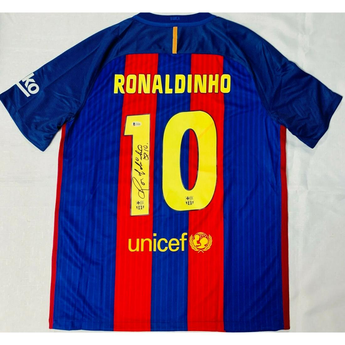 Barcelona Ronaldinho Signed Soccer Jersey Autographed (1 of 1)