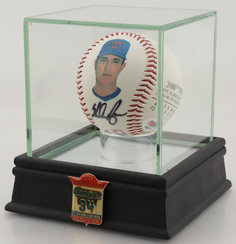 Nolan Ryan Signed Rangers Logo Commemorative Baseball w (1 of 1)