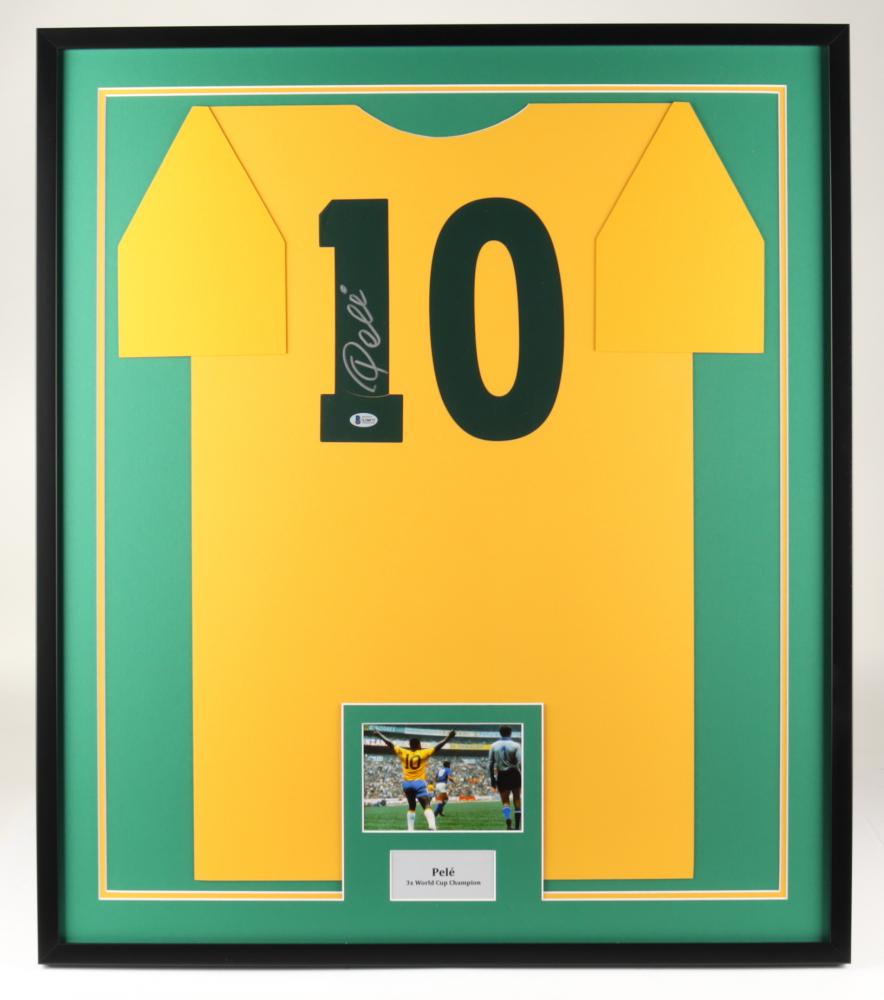 Pele Signed 29x34 Custom Framed Cut Display (Beckett (1 of 2)