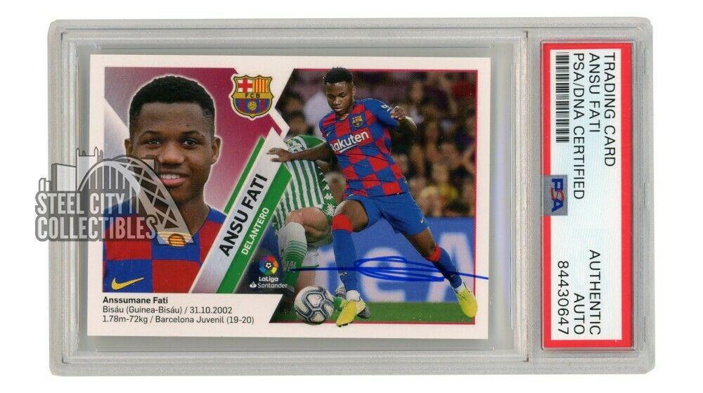 Ansu Fati 2019 Panini Colecciones La Liga Autographed: Ansu Fati 2019 Panini Colecciones La Liga Autographed Rookie Card - PSA/DNA