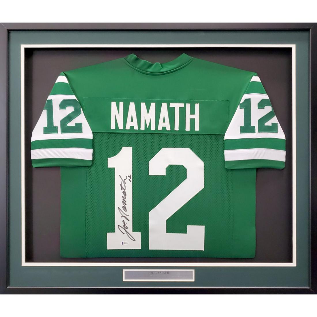 New York Jets Joe Namath Autographed Framed Green (1 of 1)