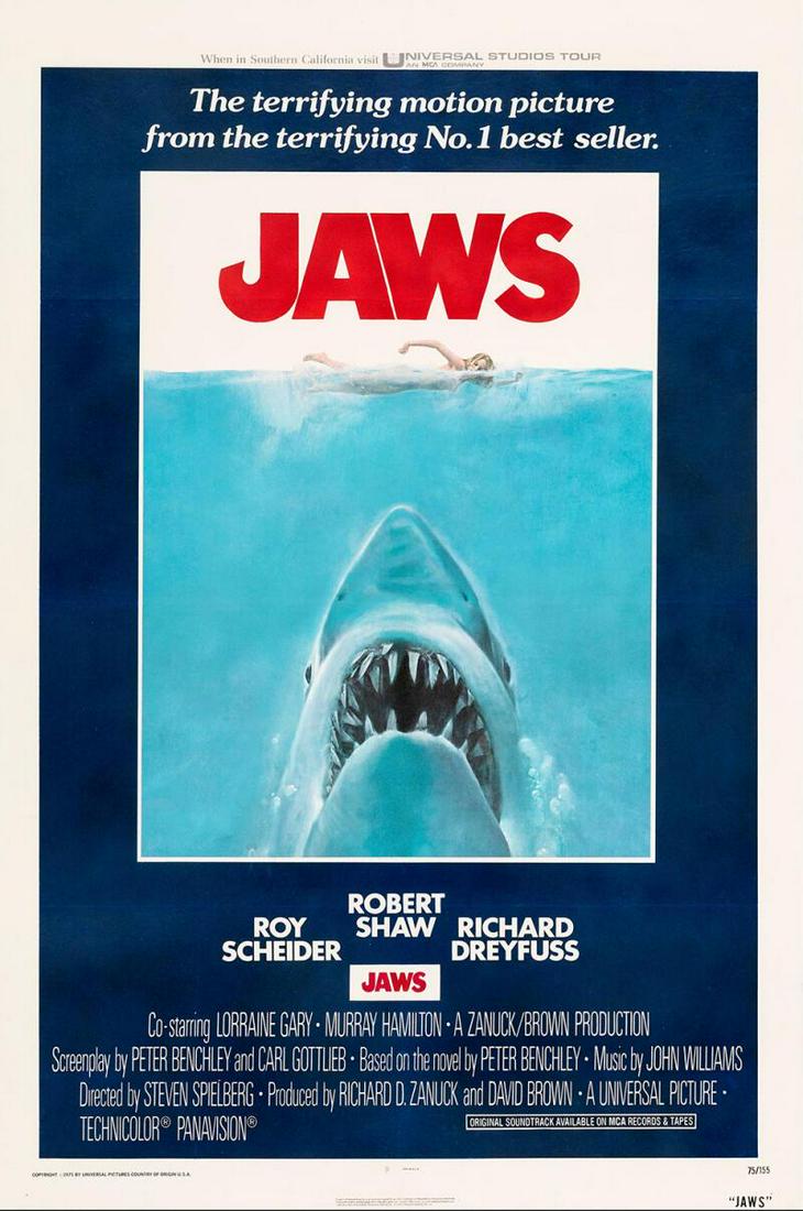 1975 Jaws Original One Sheet Movie Poster, Linen (1 of 1)