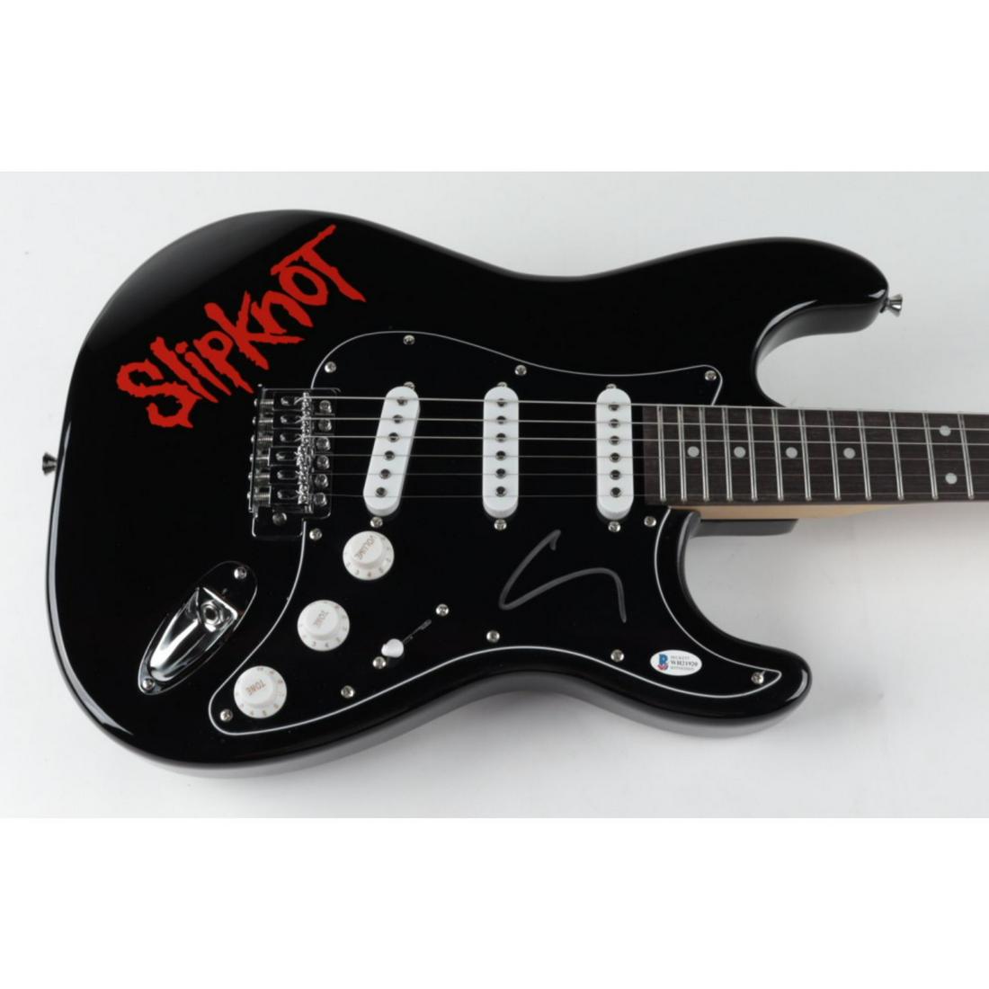 Corey Taylor Signed "Slipknot" 39" Electric Guitar: Full-size electric guitar measures approximately 39" in length and has been hand-signed by Corey Taylor. Please see images regarding condition of guitar. The lot / autograph(s) includes an official Be