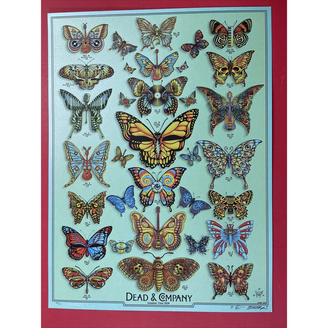 DEAD & COMPANY SUMMER TOUR POSTER EMEK PRINT BUTTERFLY (1 of 1)