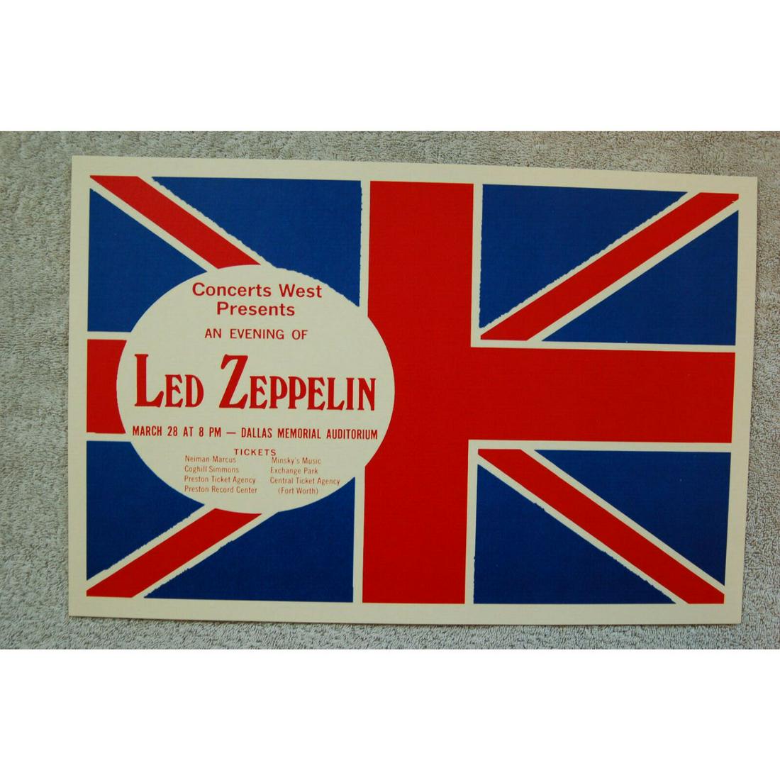 Led Zeppelin Concert Tour Poster 1970 Dallas (1 of 1)
