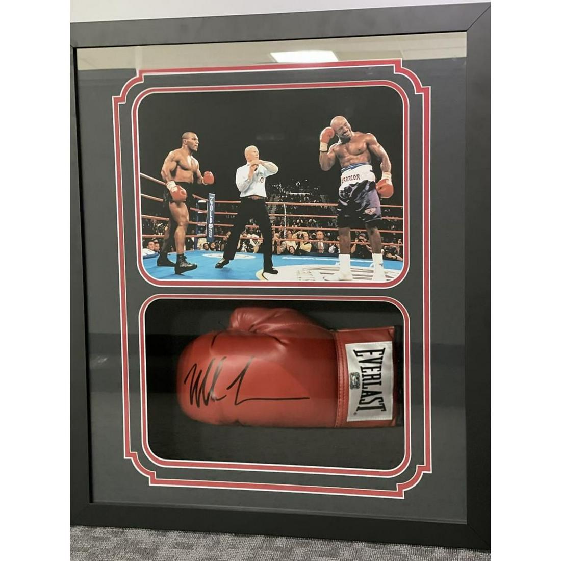 Mike Tyson Signed Custom Framed Boxing Glove BAS COA (1 of 1)
