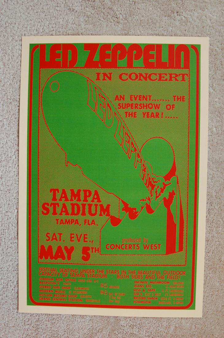 Led Zeppelin Concert tour poster 1973 Tampa (1 of 1)