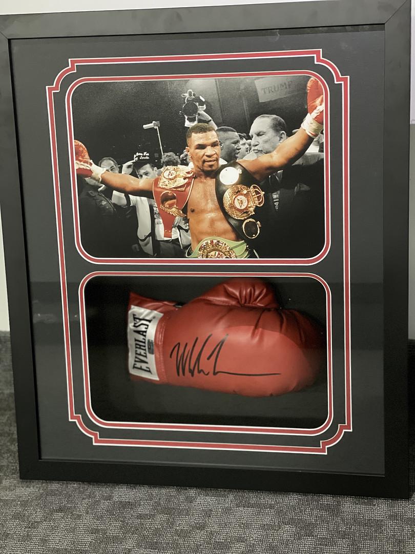Mike Tyson Signed Custom Framed Boxing Glove: Mike Tyson Signed Custom Framed Boxing Glove Fiterman COA