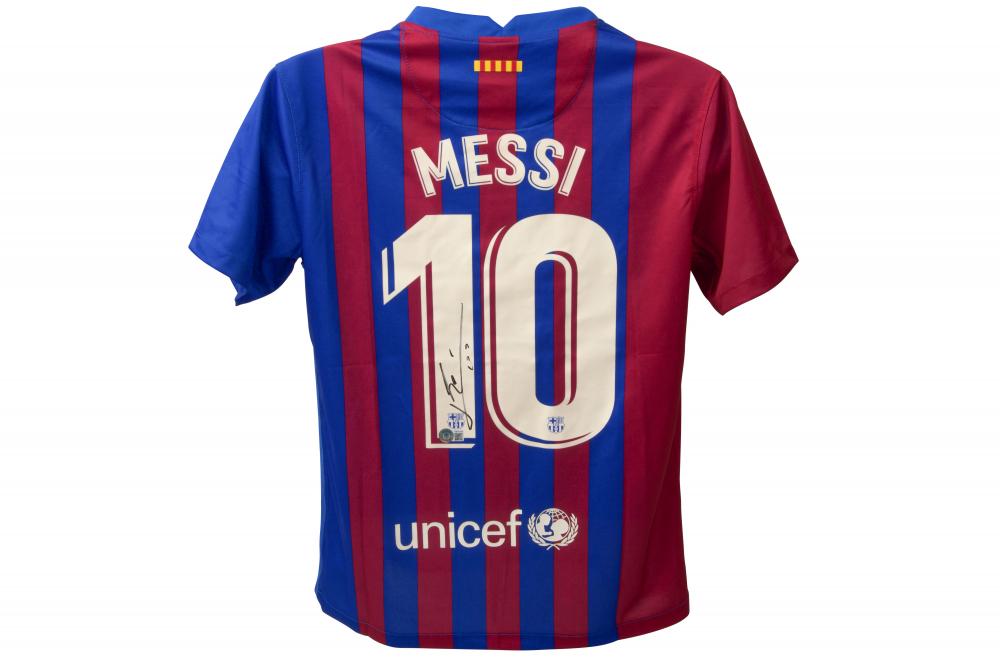 Lionel Messi Signed Barcelona Jersey Inscribed "Leo": Lionel Messi Signed Barcelona Jersey Inscribed "Leo" (Beckett COA)