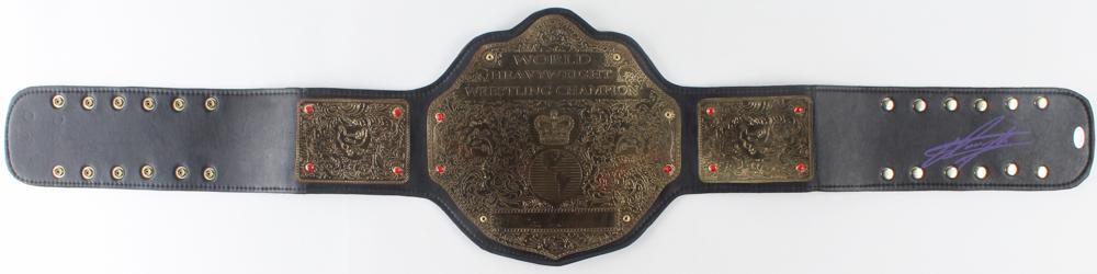The Undertaker Signed World Heavyweight Wrestling: Replica belt has been hand-signed by Mark Calaway (The Undertaker).The lot / autograph(s) includes an official James Spence Authentication (JSA) hologram and matching COA for authenticity purposes. Th