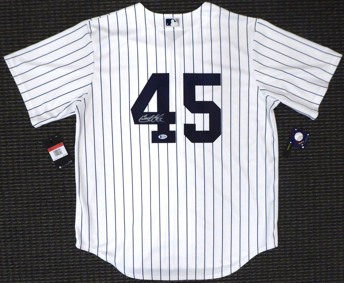 New York Yankees Gerrit Cole Autographed Nike White Jer (1 of 1)