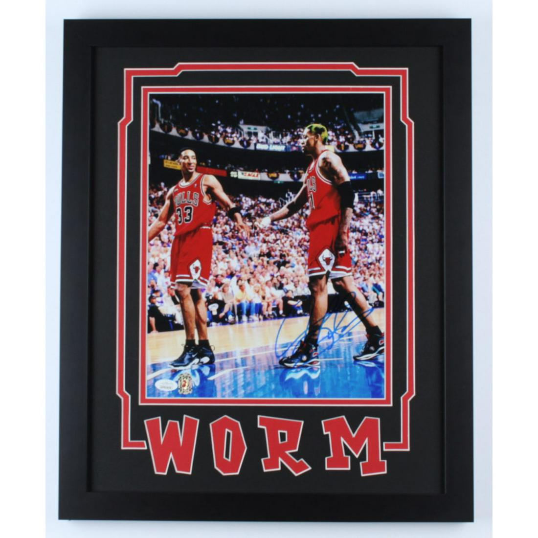 Dennis Rodman Signed Bulls 18x22 Custom Framed Photo (1 of 1)