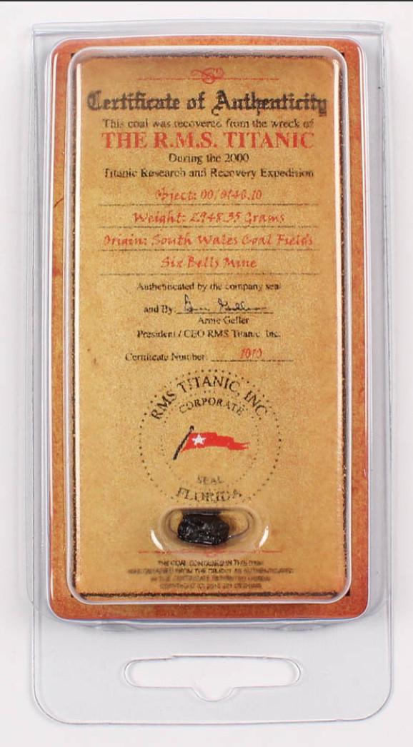 Authentic Coal From Titanic Wreckage with Display Case (1 of 2)