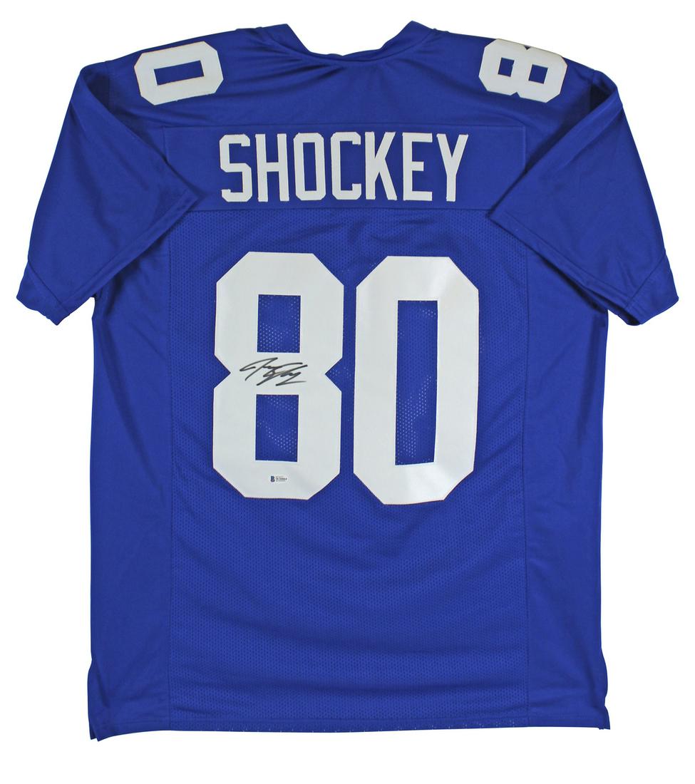 Jeremy Shockey Authentic Signed Blue Pro Style Jersey (1 of 1)