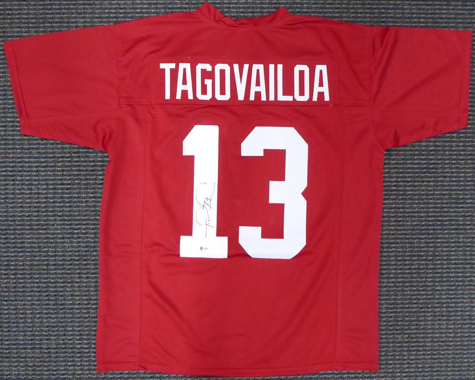 Alabama Crimson Tide Tua Tagovailoa Autographed Red (1 of 2)