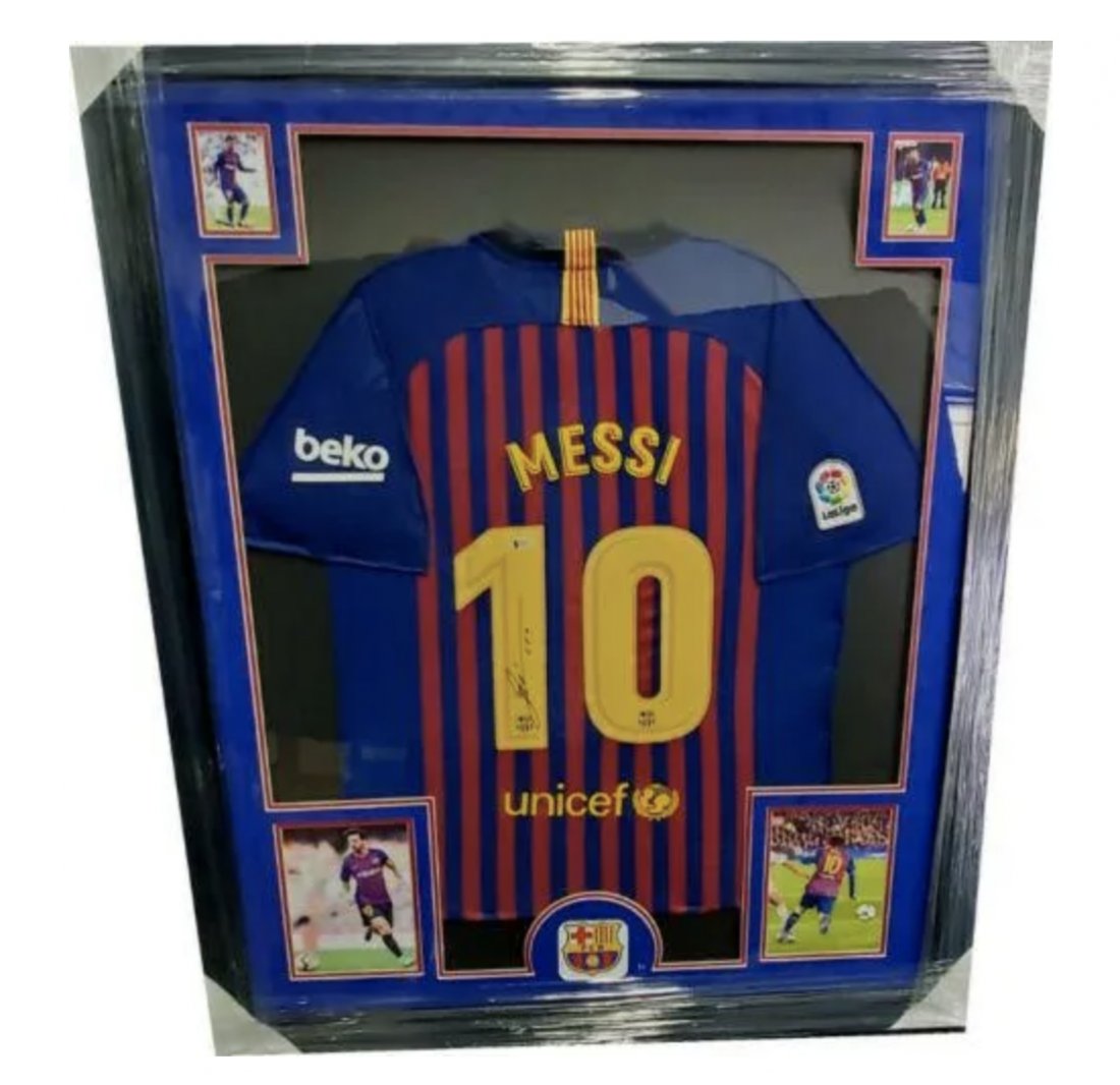 Lionel Messi Signed & Framed Jersey (BAS COA) (1 of 1)