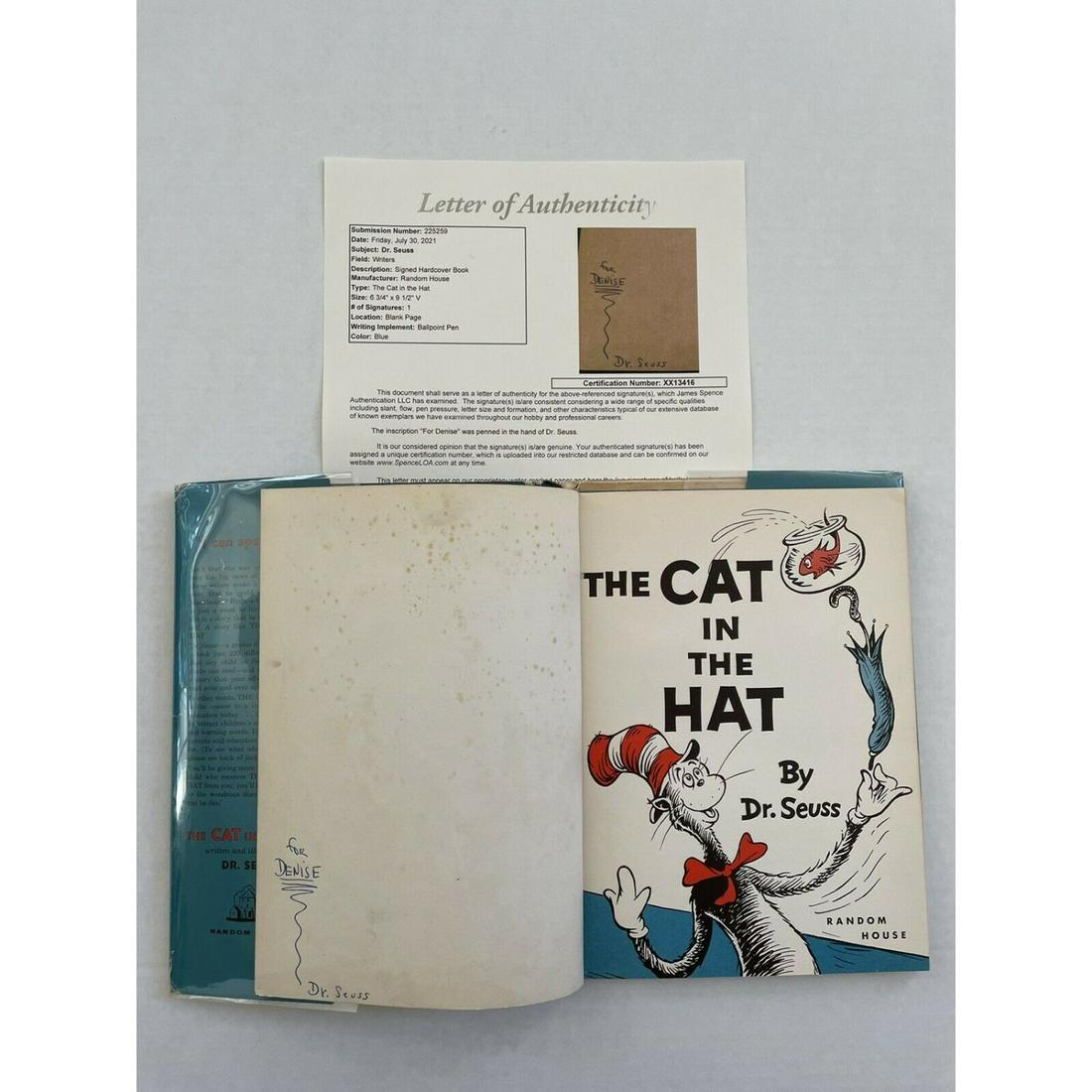 Dr. Seuss Signed The Cat In The Hat Book JSA LOA (1 of 3)