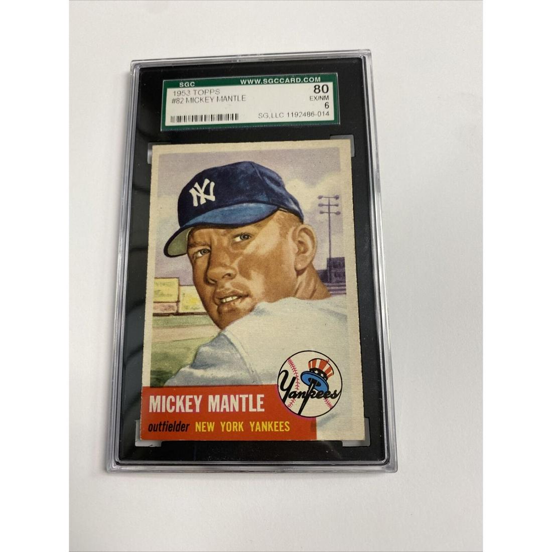 RARE 1953 Topps Mickey Mantle #82 SGC 80 CENTERED (1 of 2)