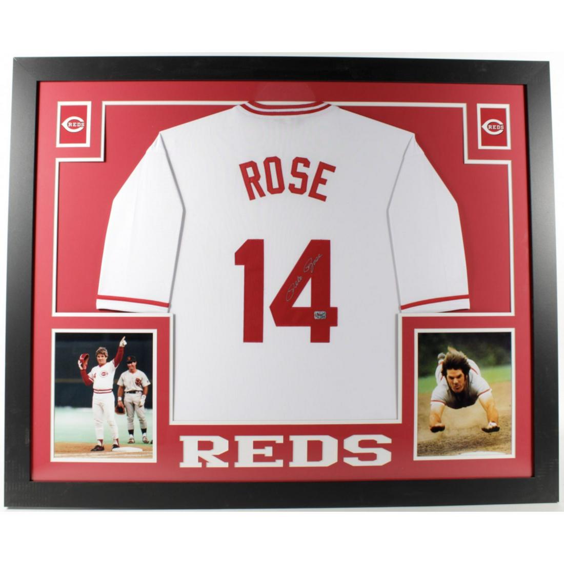 Pete Rose Signed 35x43 Custom Framed Jersey (Fiterman (1 of 2)