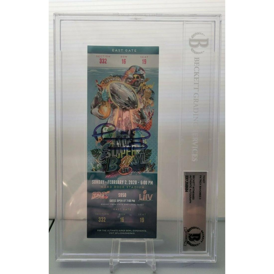 Patrick Mahomes Signed Super Bowl 54 LIV Ticket BAS (1 of 3)