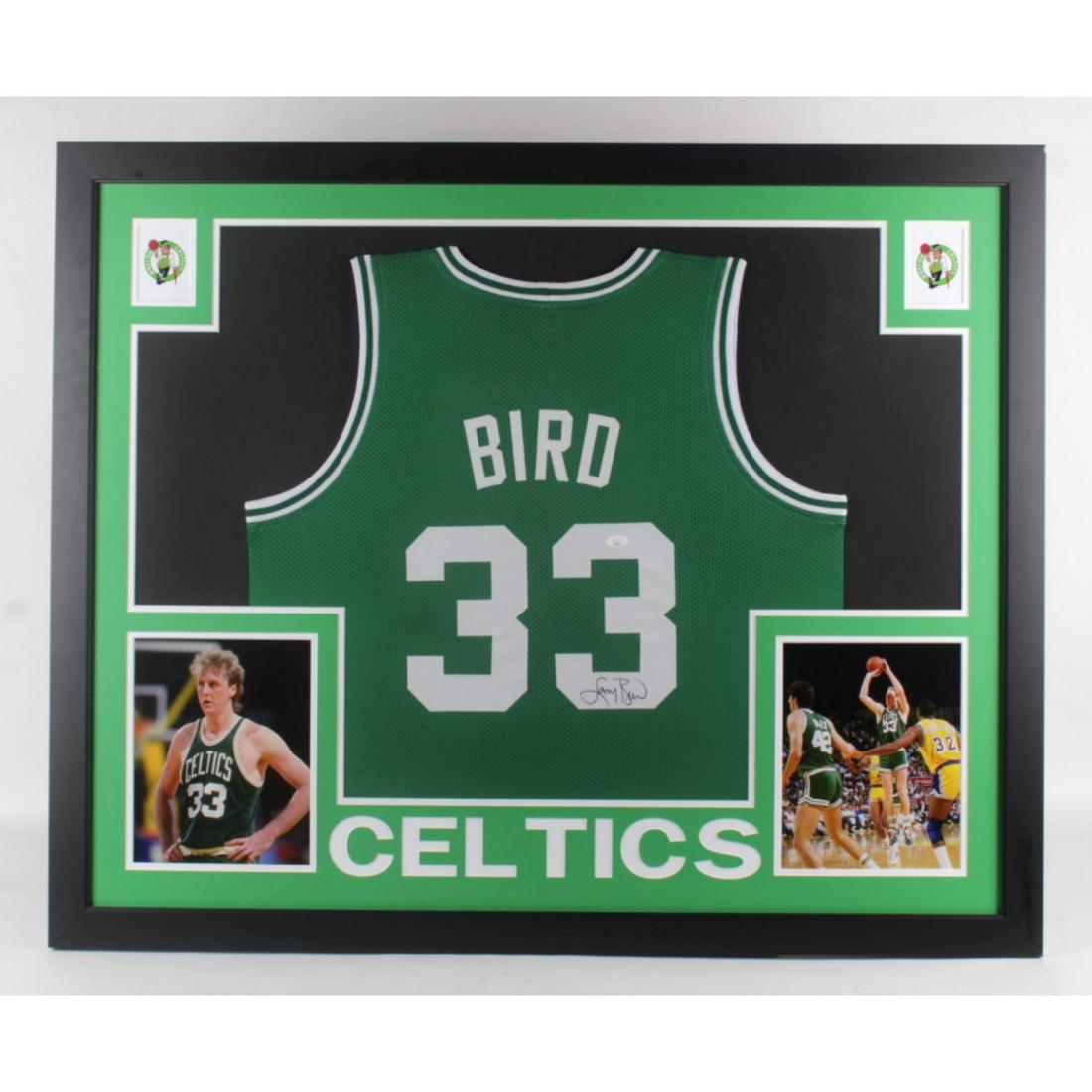 Larry Bird Signed 35x43 Custom Framed Jersey Display (1 of 1)