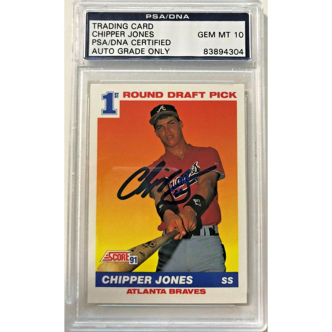 Braves Chipper Jones Signed 1991 Score RC #671 - (1 of 1)